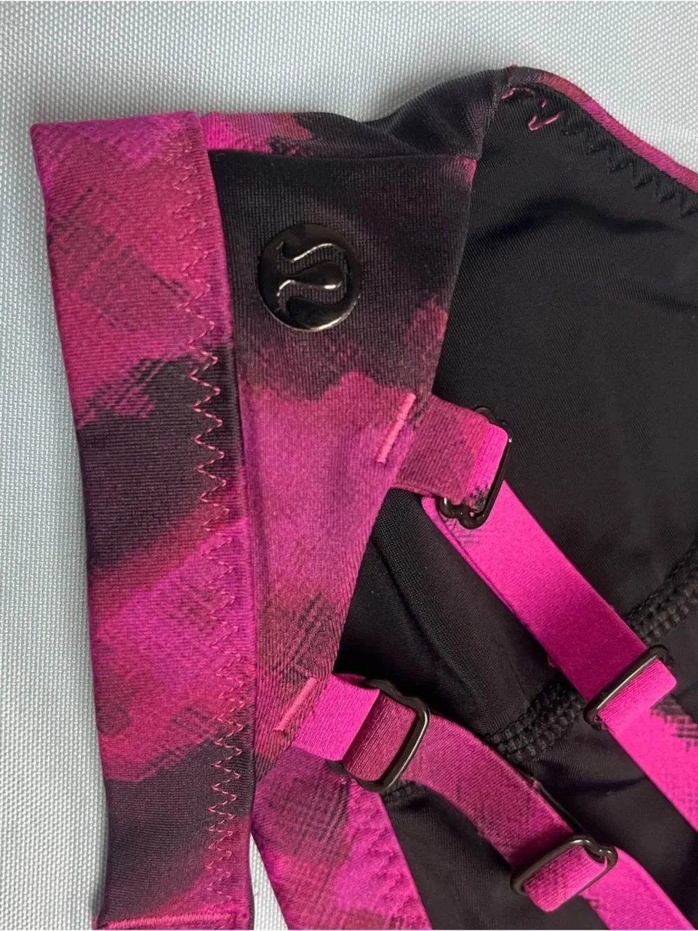 lululemon athletica Pink and Black Strappy Sports Bra - Picture 5 of 7